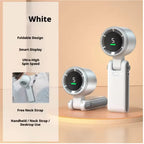 Hanging Neck Outdoor 180 Degree Folding Desktop Mini Fan Hand-Held Folding High-Speed Powerful Turbo Fan
