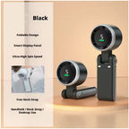 Hanging Neck Outdoor 180 Degree Folding Desktop Mini Fan Hand-Held Folding High-Speed Powerful Turbo Fan