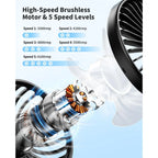 Handheld Fan Foldable Portable Fan with LED Display 3000Mah Battery Operated Mini Hand Held Fan for Travel Beach Outdoor
