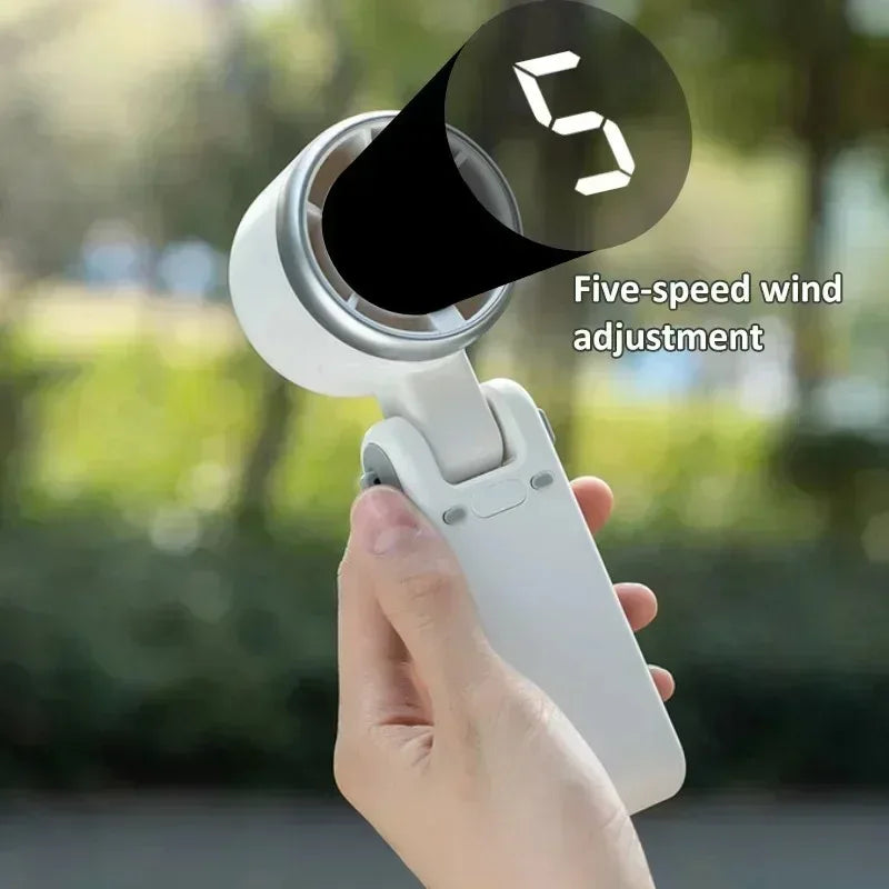 Hanging Neck Outdoor 180 Degree Folding Desktop Mini Fan Hand-Held Folding High-Speed Powerful Turbo Fan